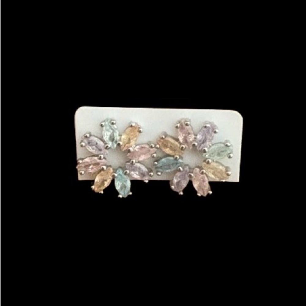 Pretty Bird Jewelry 18K White Gold Plated Pastel Earrings